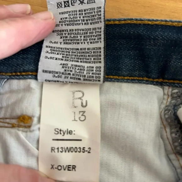 R13 X OVER jeans size 24. US 2